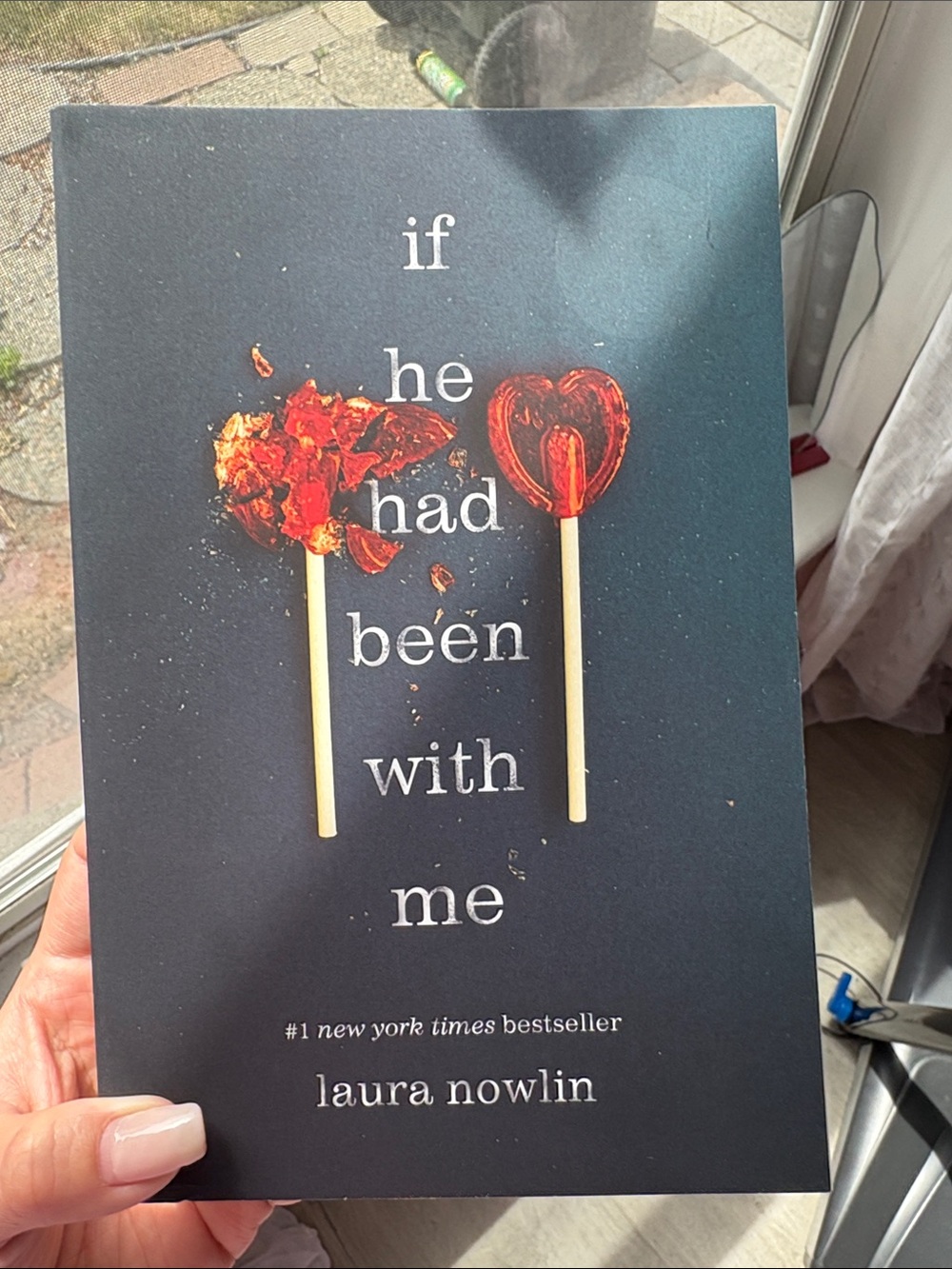 If He Had Been With Me by Laura Nowlin - Black Cover with Red Lollipops